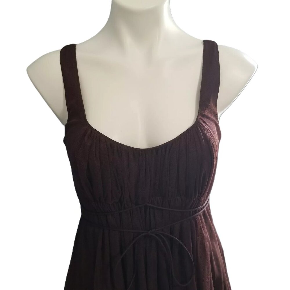 Anthropologie Moulinette Soeurs Brown Tulle Pleated Sleeveless Dress Size 12 NWT - Picture 6 of 13